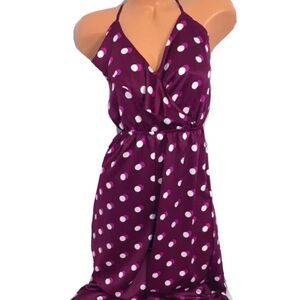 Victorias Secret Polka Dot Wide-Leg Jumpsuit in Burgundy